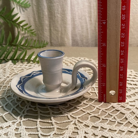 Vintage Handmade Pottery Candlestick Holder - Picture 13 of 14